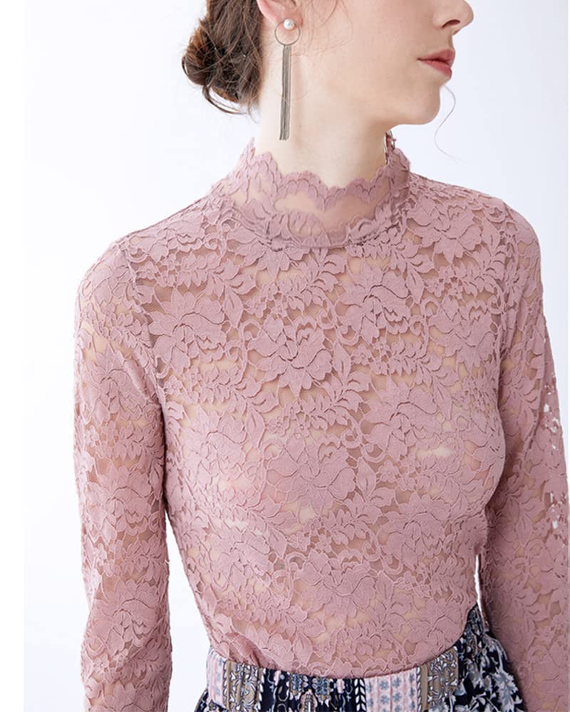 Floral Lace Long Sleeve Top with Camisole - Women's Plus Size Summer Blouse with Eyelash Trim for Casual & Dressy Outfits | Perfect for Date Nights, Office Wear & Special Occasions