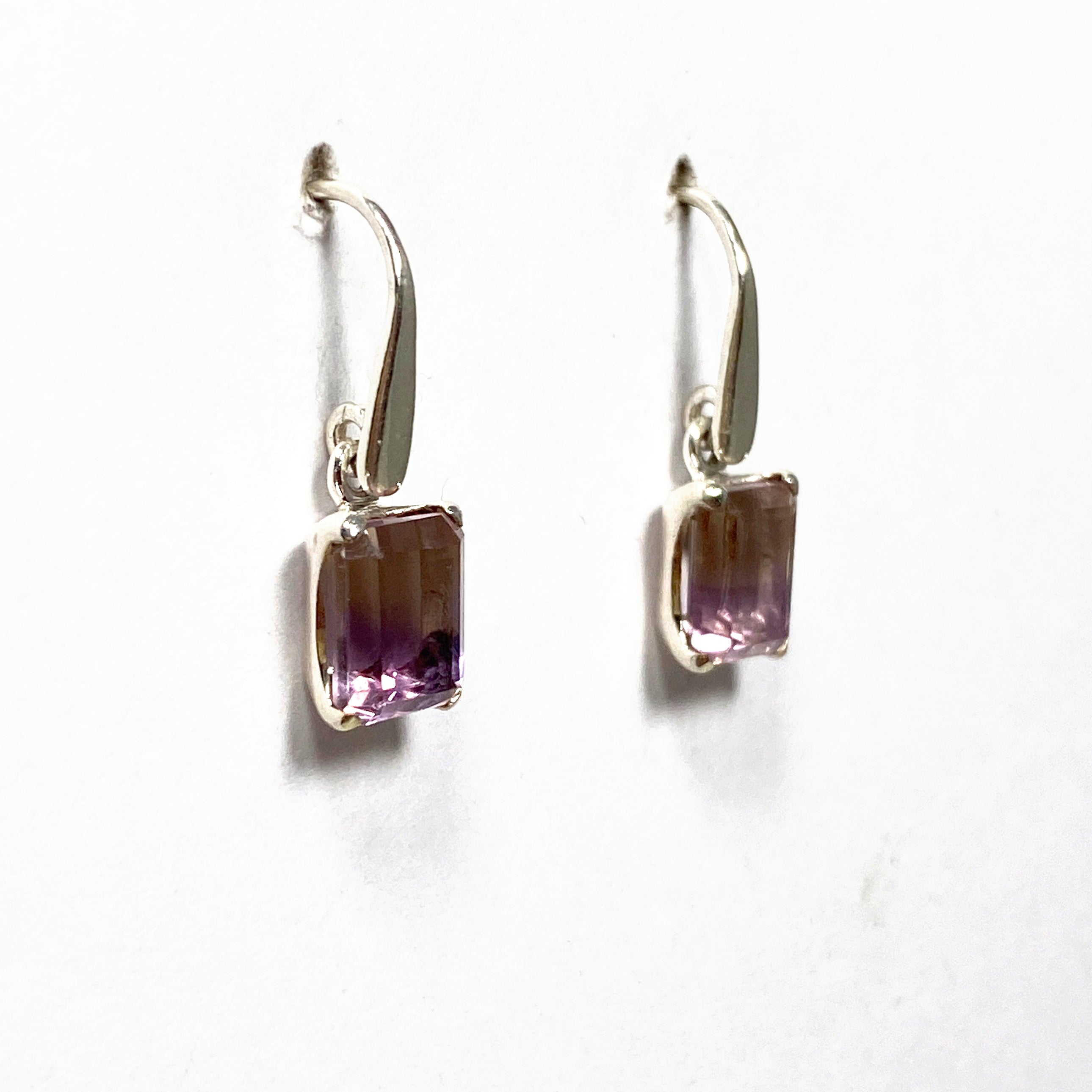 Stunning Ametrine Emerald Cut Faceted Earrings PEGJ163 - Perfect for Weddings, Parties & Special Occasions