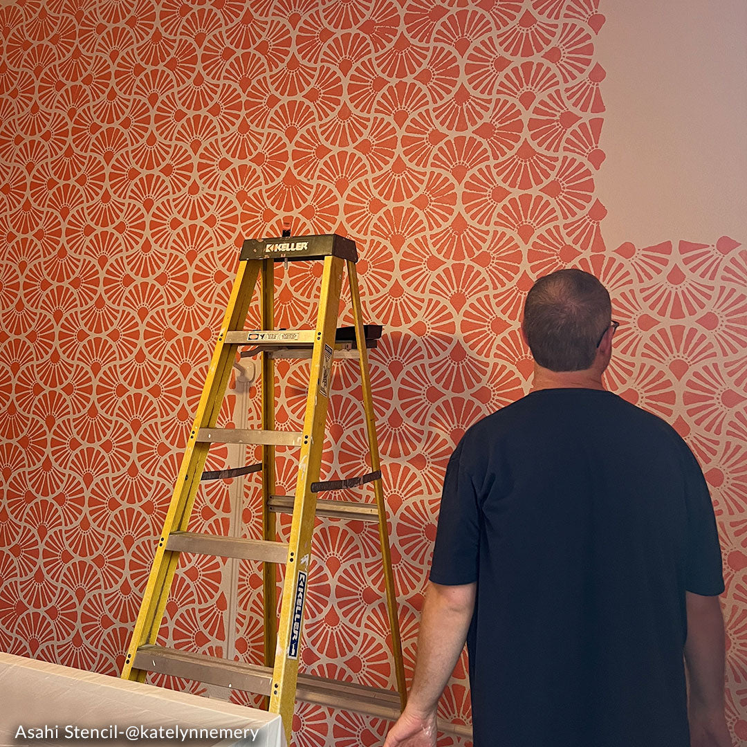 Asahi Wall Stencil - DIY Home Decor, Creative Painting Template for Walls, Furniture & Crafts - Perfect for Bedroom, Nursery, Living Room & Accent Walls