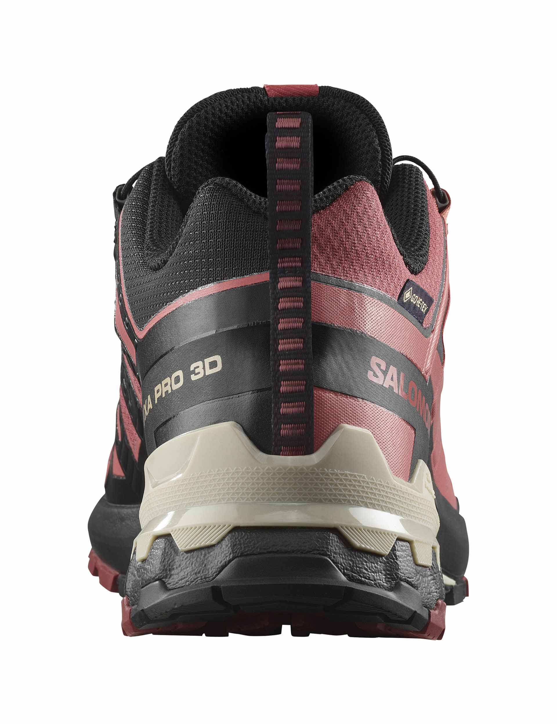 Salomon XA Pro 3D V9 Gore-Tex Trail Running Shoes - Cow Hide/Black/Faded Rose - Waterproof Hiking & Outdoor Adventure Footwear for Men & Women