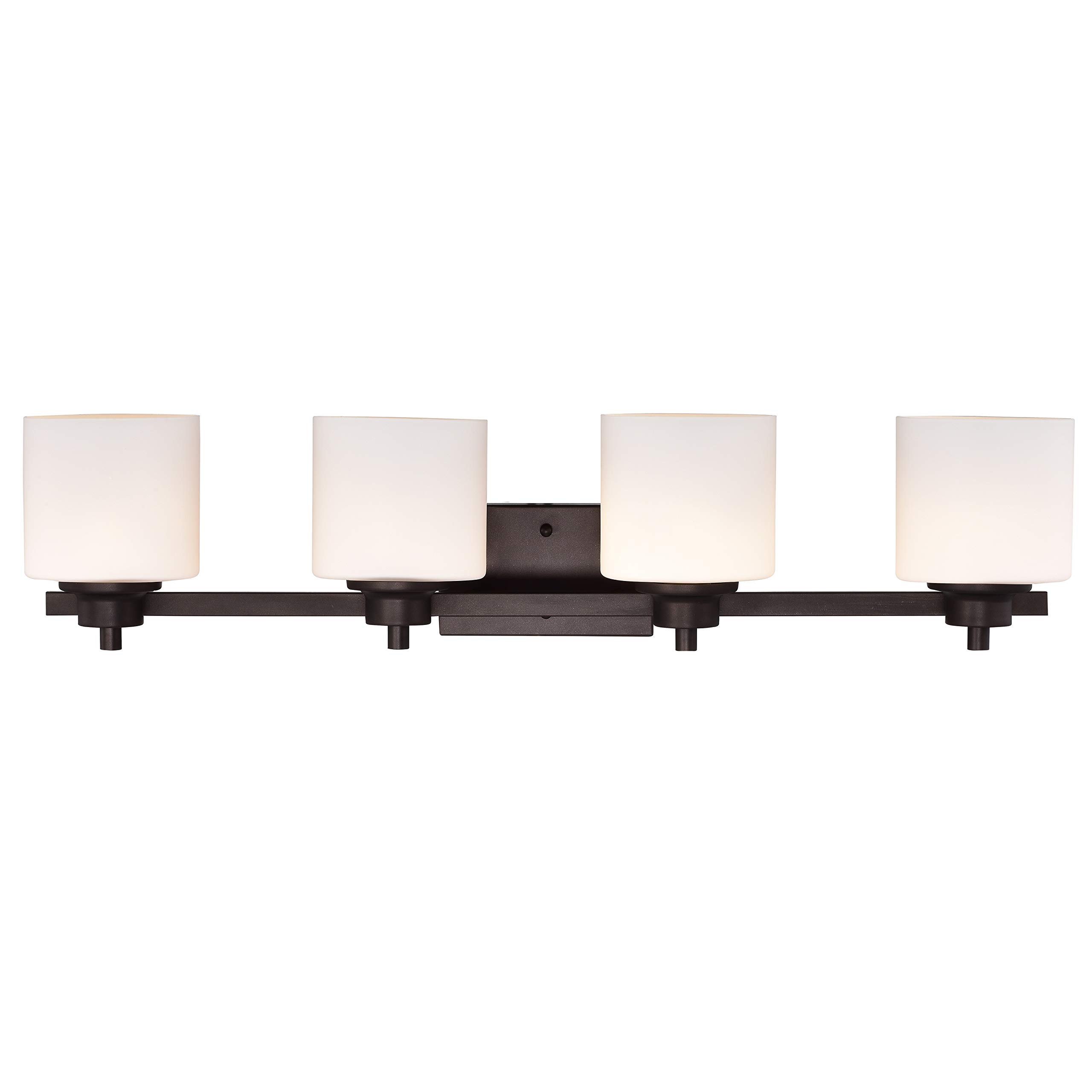 4-Light Oil Rubbed Bronze Bathroom Vanity Light Fixture - 33 Inch Wide Contemporary Design for Bathroom, Powder Room & Dressing Area