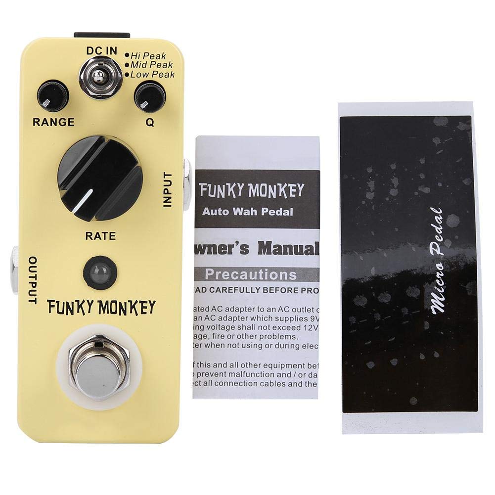 MOOER Funky Monkey Wah Guitar Effect Pedal - True Bypass Wah-Wah Pedal for Electric Guitar with Yellow Finish | Perfect for Blues, Rock & Funk Performances & Studio Recording
