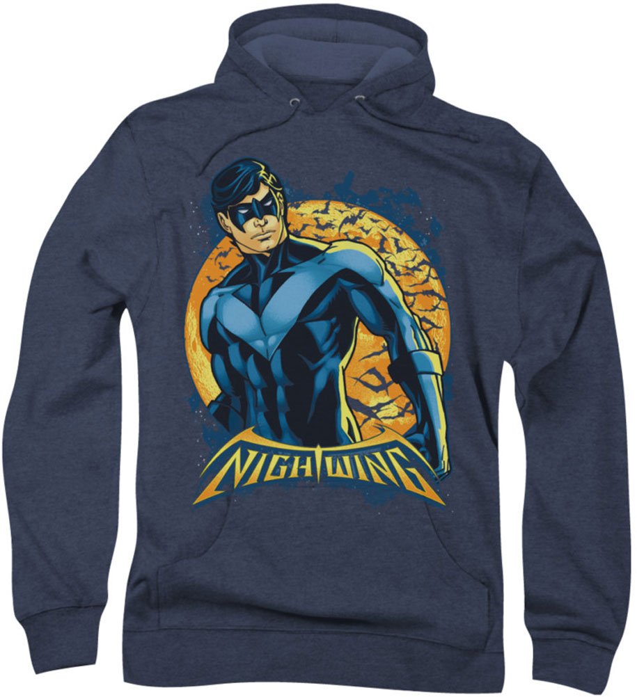 Batman Nightwing Moon Hoodie for Men - Superhero Graphic Pullover Sweatshirt - Perfect for Cosplay, Comic Con & Casual Wear