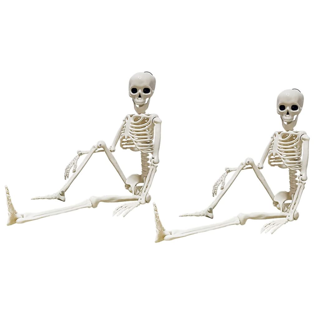 BESPORTBLE 2Pcs Halloween Skeleton Bone Model - 40cm Realistic Human Skeleton Bones for Haunted Houses, Graveyard Scenes & Halloween Decorations - Perfect for Party Props, Spooky Displays & Themed Events