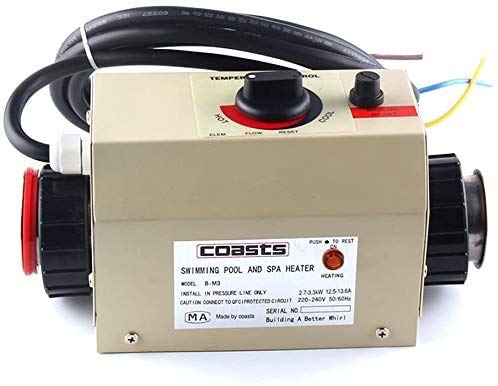 220V 3KW Electric Water Heater with Thermostat for Swimming Pool & SPA - Efficient Heating Pump for Home and Commercial Use