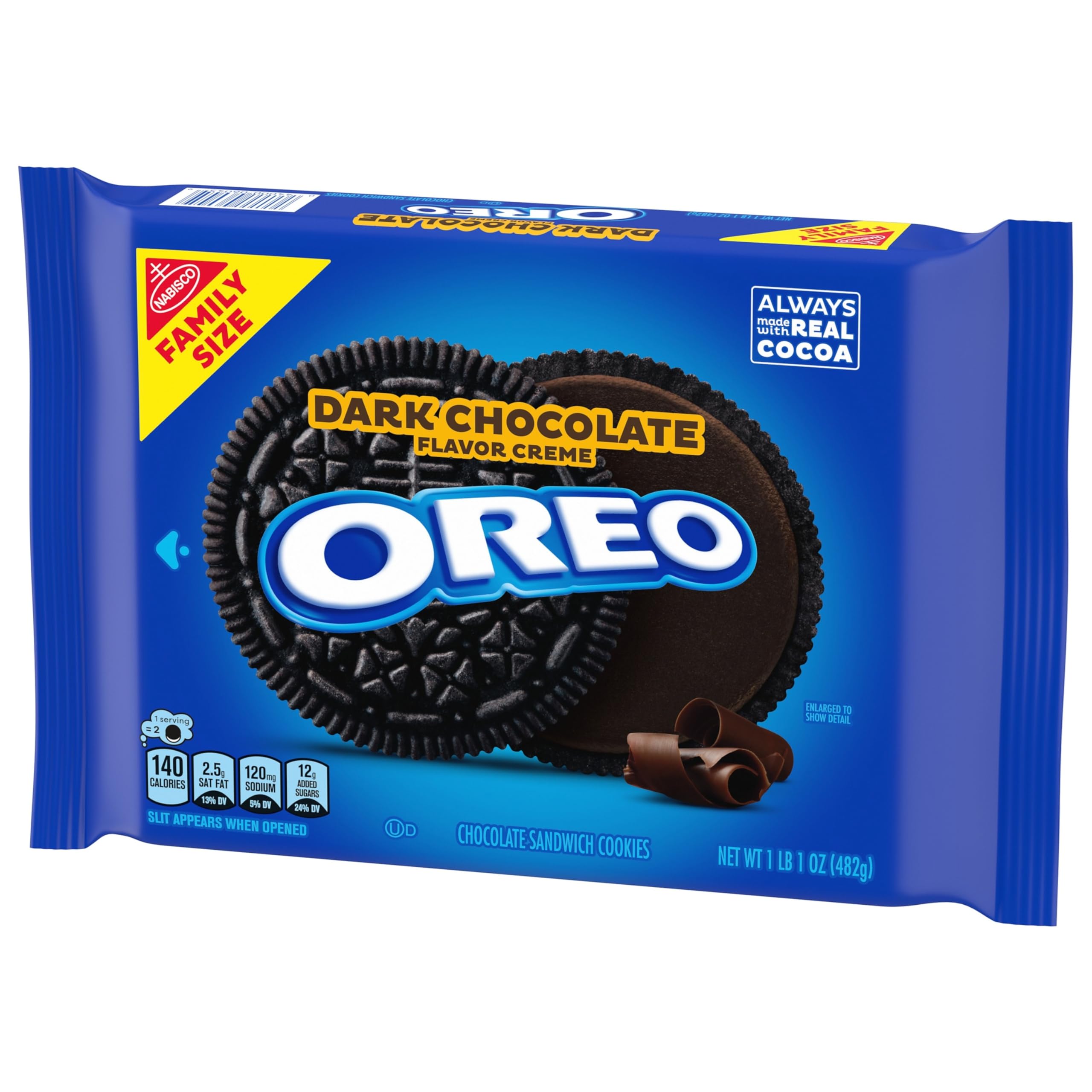 OREO Dark Chocolate Creme Sandwich Cookies - Family Size Pack (12-17 oz) | Rich Chocolate Snack for Parties, School Lunches & Office Treats