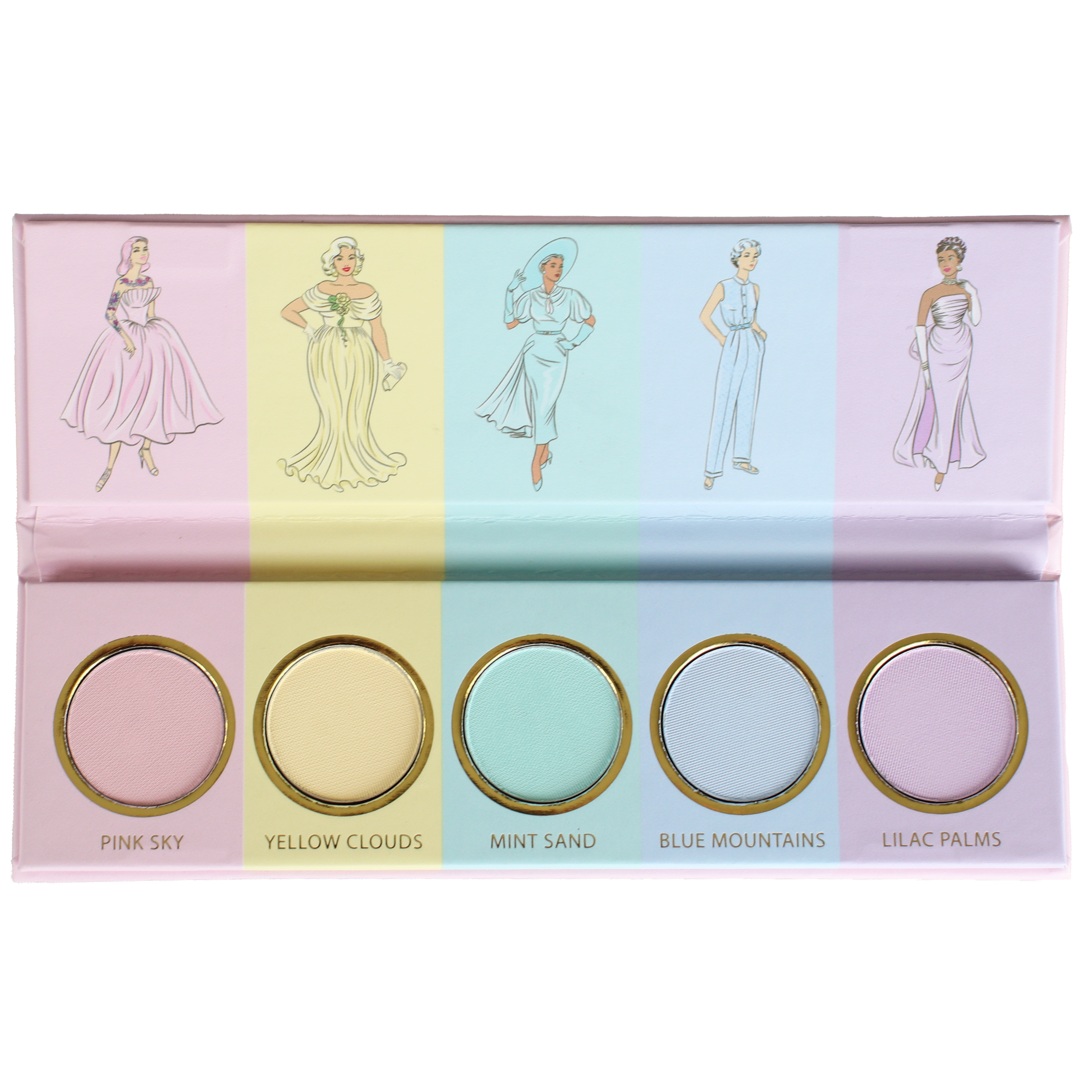 Vintage Pastel Eyeshadow Palette - Soft Matte & Shimmer Shades for Everyday & Party Makeup | Mid Century Inspired Cosmetic Collection