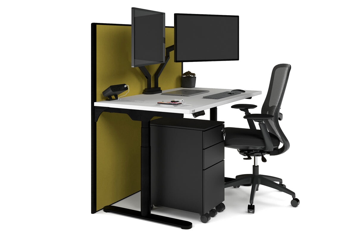 Flexi Premium Height Adjustable Single Workstation [1400L x 700W] - Ergonomic Standing Desk for Home Office, Gaming & Study - Electric Sit Stand Desk with Memory Function