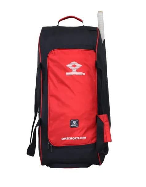 Ranger Wheelie Bag - Durable Rolling Duffel with Wheels for Travel, Gym & Sports (Black & Red) - Perfect for Airports, Camping & Outdoor Adventures