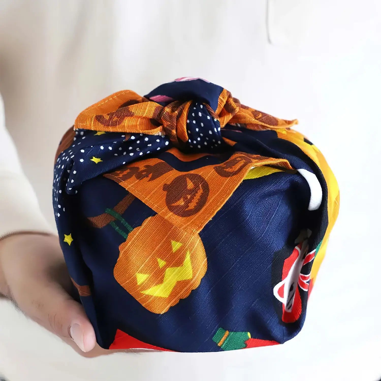 Maeda Senko Japanese Cotton Furoshiki Bento Lunch Wrapping Cloth - Halloween Themed Eco-Friendly Gift Wrap & Picnic Accessory for Bento Boxes, Books, and DIY Crafts