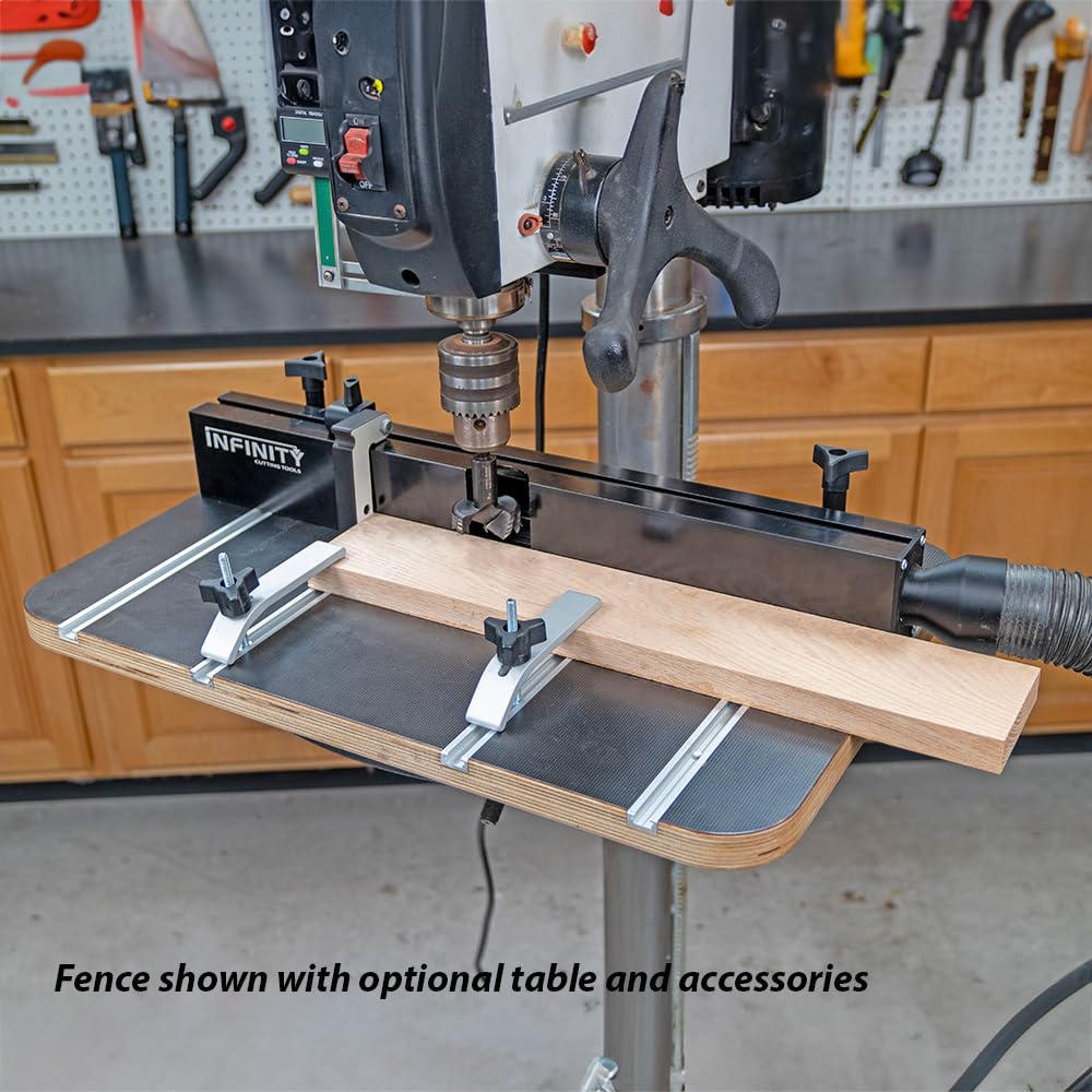Infinity Cutting Tools DPT-200 Professional Drill Press Table with Fence - Heavy Duty Workbench for Woodworking, Metalworking & DIY Projects - Perfect for Home Workshops & Professional Use