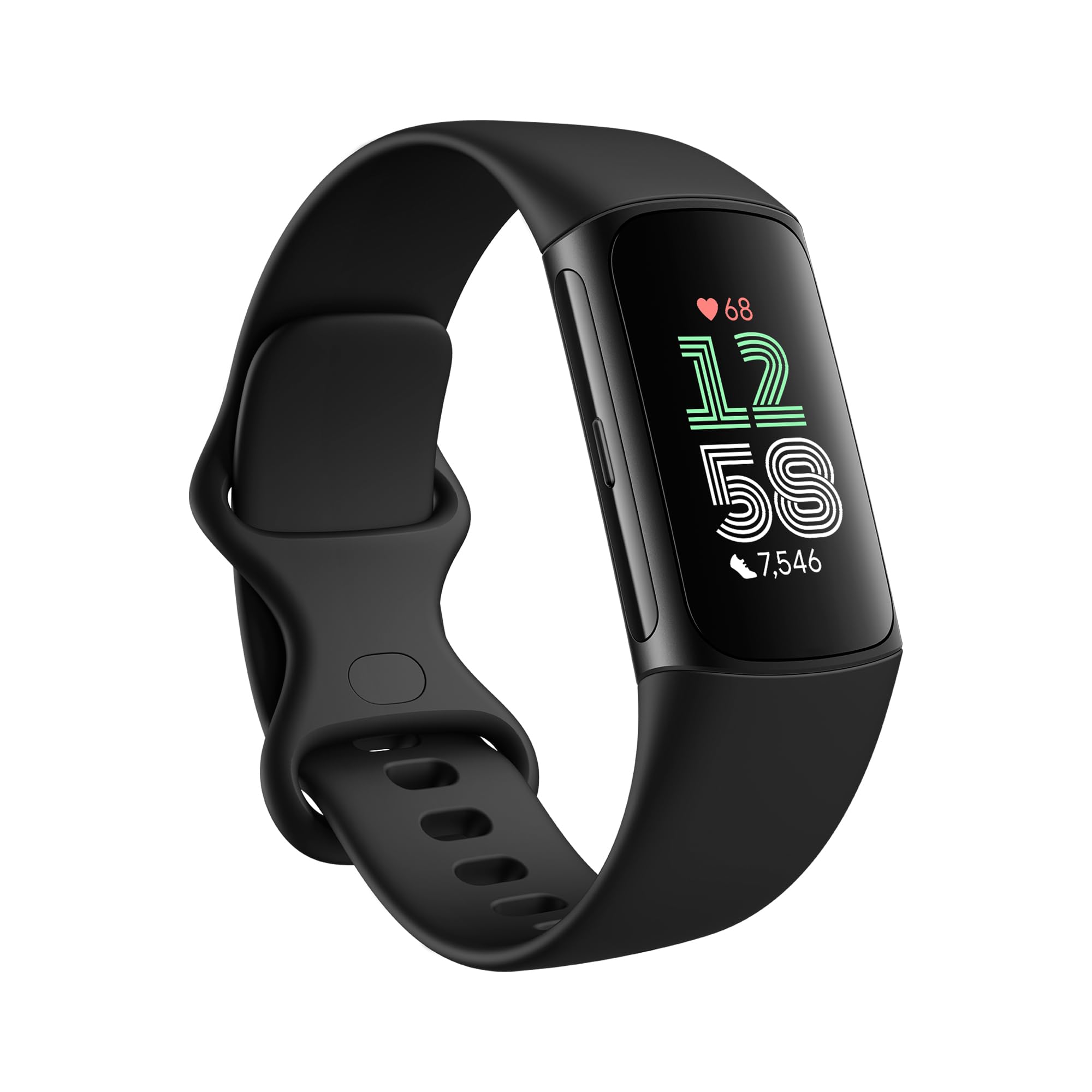 Fitbit Charge 6 Fitness & Activity Tracker with Heart Rate Monitor, Built-in GPS, Sleep Tracking - Obsidian Black (Renewed) | Perfect for Running, Swimming & Daily Health Monitoring