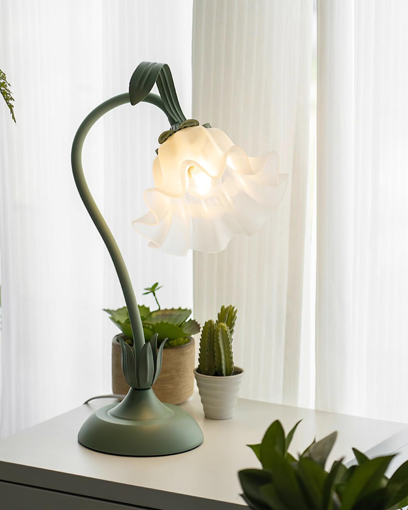 Elegant Lily Flower Table Lamp - Soft Glow Bedside Light for Bedroom, Living Room, or Nursery Decor - Perfect for Relaxation and Ambiance