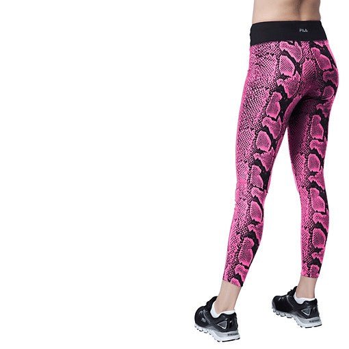Fila Women's Animal Print High-Waist Yoga Leggings - Long Tights for Running, Gym & Workout - Comfortable Stretchy Athletic Pants for Fitness & Lounge Wear