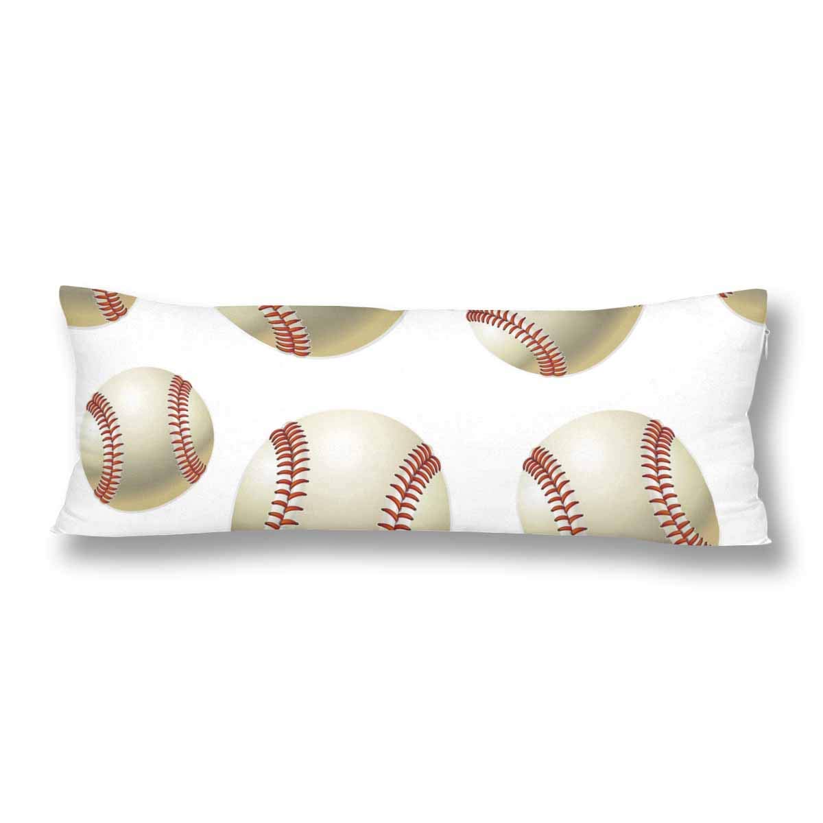 **InterestPrint Baseball Sports Pillow Cover with Zipper - 21x60 Inches Twin-Sided Rectangle Body Pillow Case for Home, Couch, Sofa & Bed Decor - Perfect for Sports Fans, Game Rooms & Cozy Living Spaces**