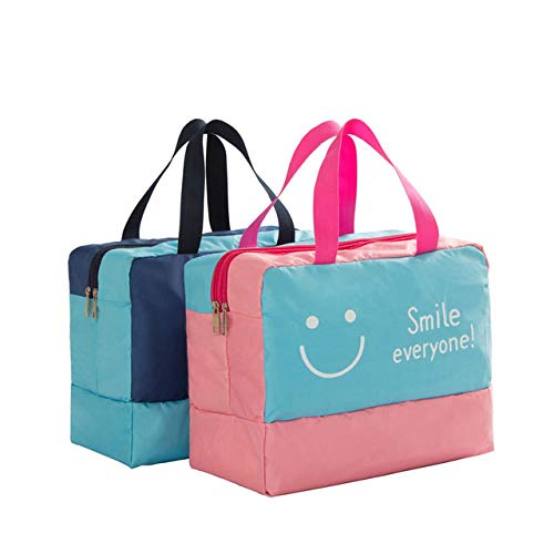 **Waterproof Beach Bag with Dry Wet Separation - Large Capacity Swim Bag for Men & Women - Custom Storage for Bathing, Bathrobe & Wash Essentials (Blue Moustache) - Perfect for Pool, Travel & Outdoor Activities**
