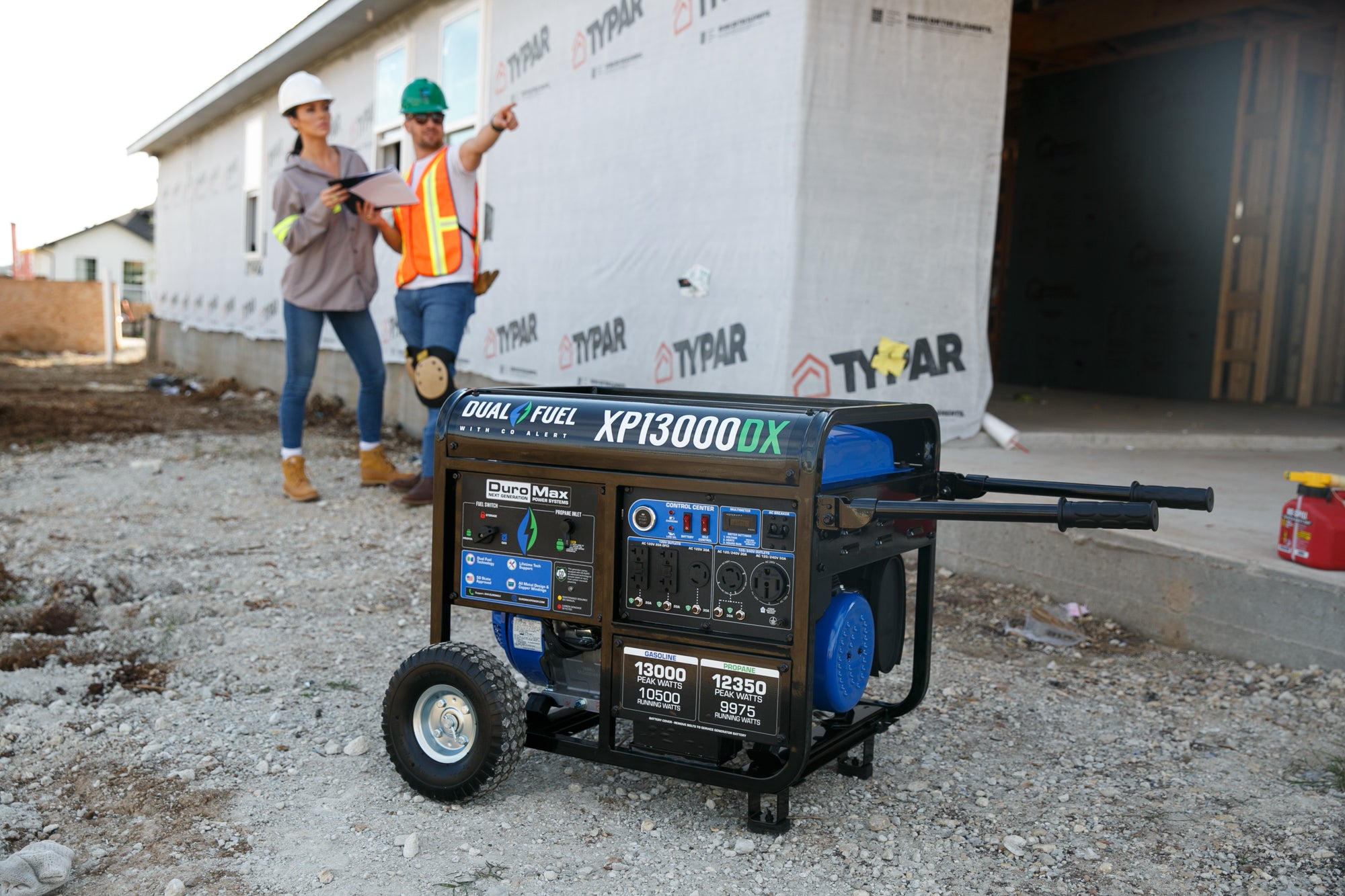 13,000W Dual Fuel Portable Generator with CO Alert - Reliable Backup Power for Home, Camping & Emergency Use
