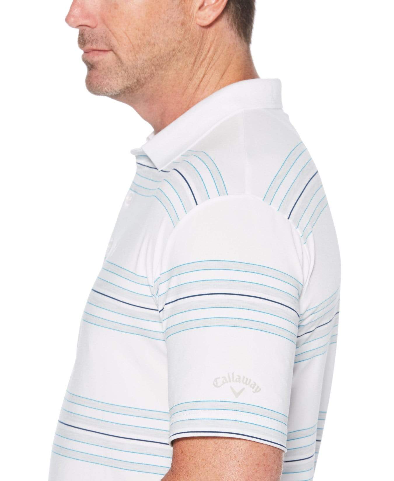 Men's Cooling Regimental Space Dye Stripe Polo Shirt with Chevron Design - Breathable Moisture-Wicking Golf & Summer Casual Wear