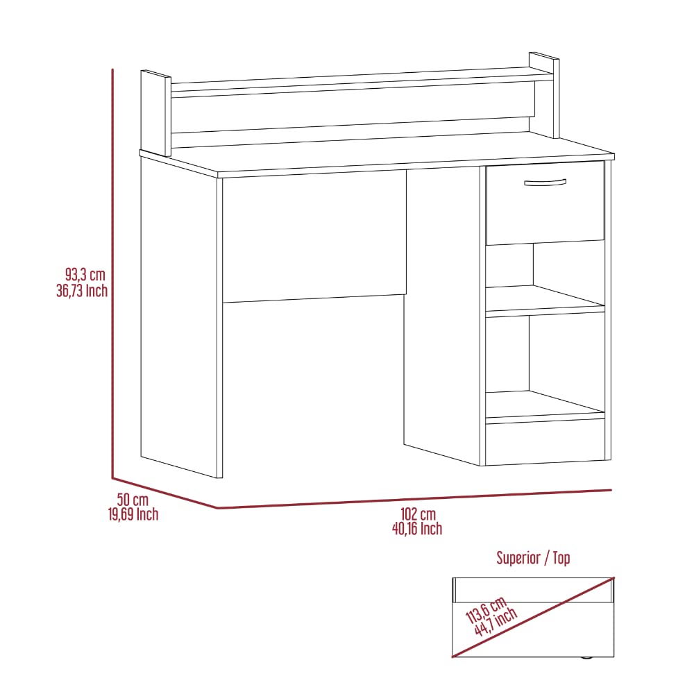 Modern Engineered Wood Charcoal Computer Desk - Home Office Workstation with Storage Shelf | Perfect for Remote Work, Gaming & Study Spaces