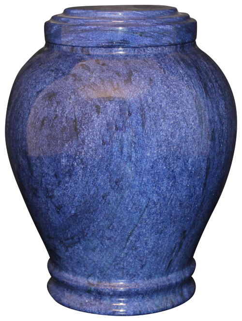 Elegant Blue Marble Urn for Ashes - Handcrafted Memorial Keepsake for Home, Funeral, or Scattering Ceremonies