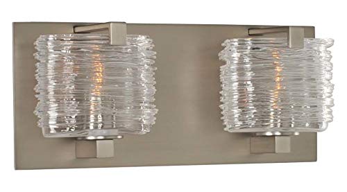 South Bay 2-Light Bath Vanity Light Fixture in Satin Nickel Finish - Perfect for Bathroom, Powder Room, and Dressing Area Lighting