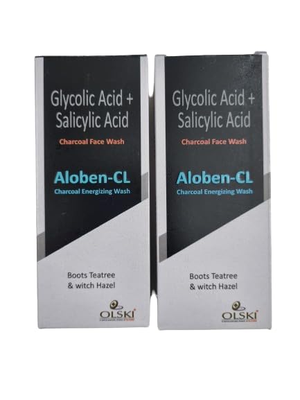 Aloben-CL Charcoal & 2% Salicylic Acid Acne Face Wash 60ml (Pack of 2) - Deep Cleansing for Oily & Acne-Prone Skin - Daily Skincare for Men & Women