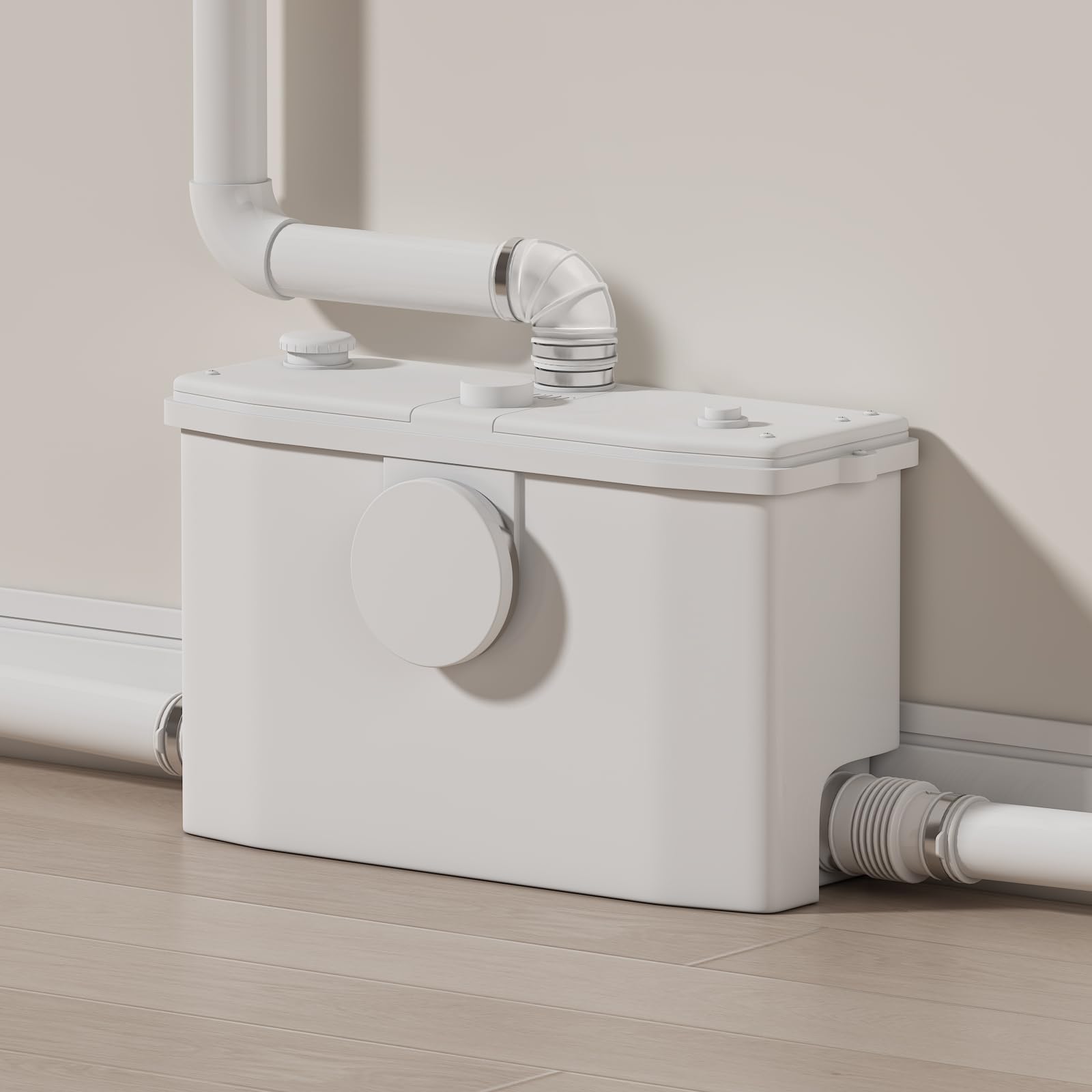 750W Macerator Pump for Basement Upflush System - Pure Copper Motor Toilet Pump for Vertical/Horizontal Waste Water Sewage Disposal - Ideal for Kitchen, Toilet, Shower, Basin & Attic Use