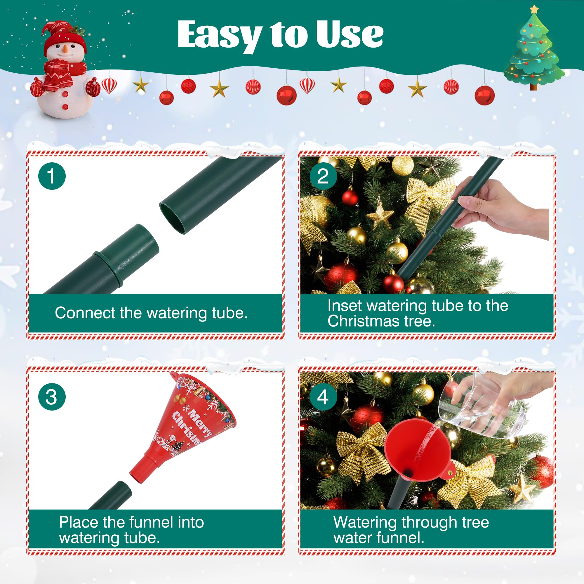 39in Christmas Tree Water Funnel - Long Xmas Plant Watering Spout Tool for Indoor & Outdoor Trees | Easy Tree Care Accessory for Holiday Decorations