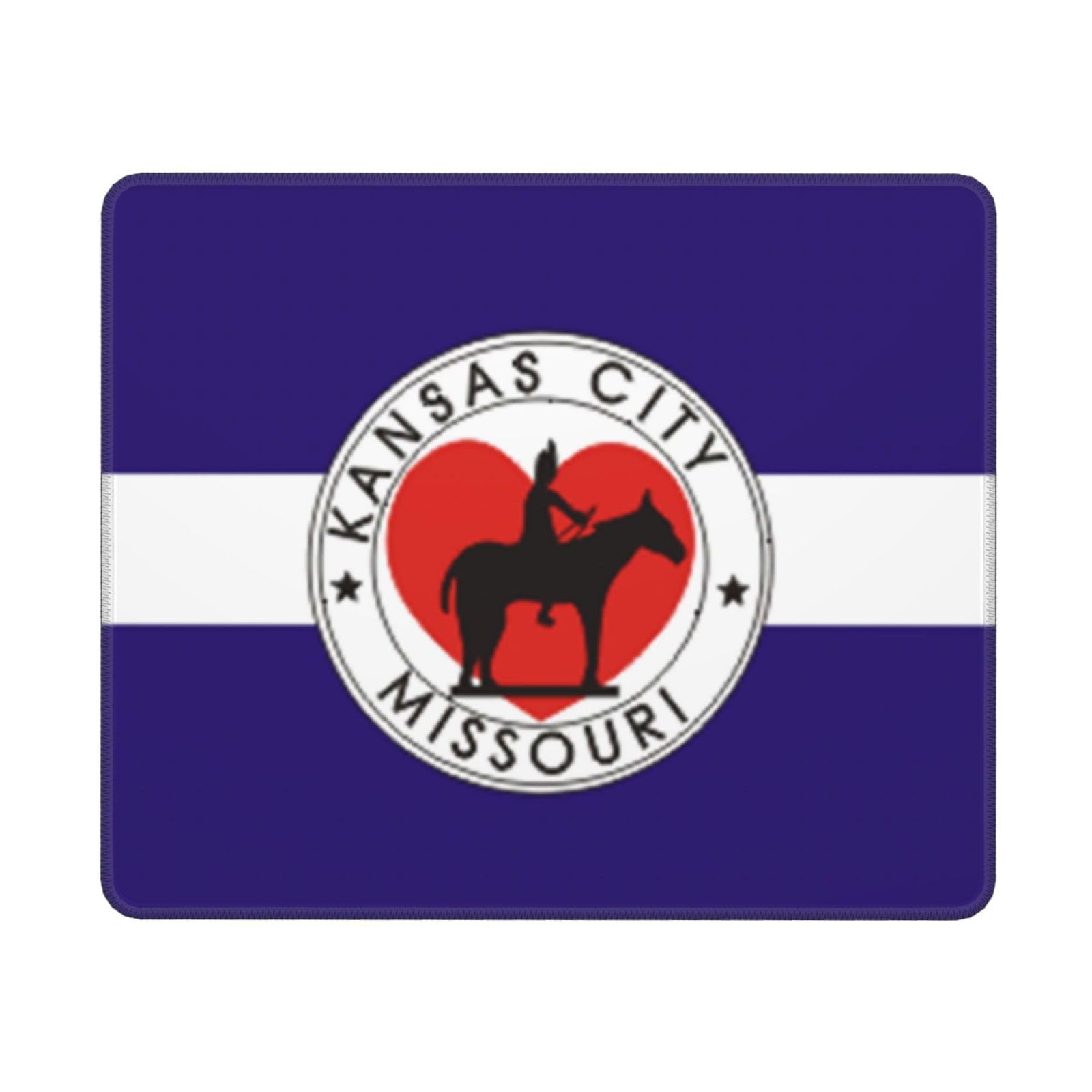 Vintage Kansas City Missouri Flag (1944-1972) Mouse Pad - 10x12 Inch Non-Slip Rubber Base, Waterproof Office Desk Mat for Laptop & Computer - Perfect for Home Office, Gaming & Workstations