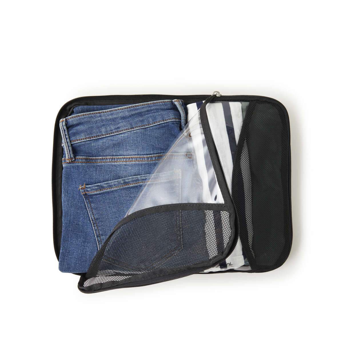 Baggallini 2 Medium & 1 Large Compression Packing Cubes for Travel - Space Saving Organizers for Suitcases, Backpacks & Carry-On Luggage