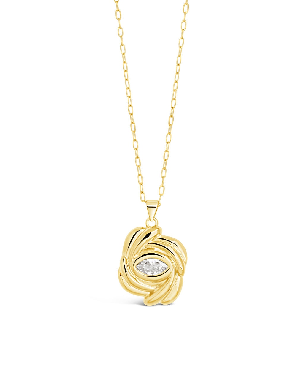 Mireille CZ Textured Pendant Necklace for Women - Elegant Cubic Zirconia Jewelry Gift for Birthday, Anniversary & Valentine's Day - Perfect for Parties, Date Nights & Special Occasions