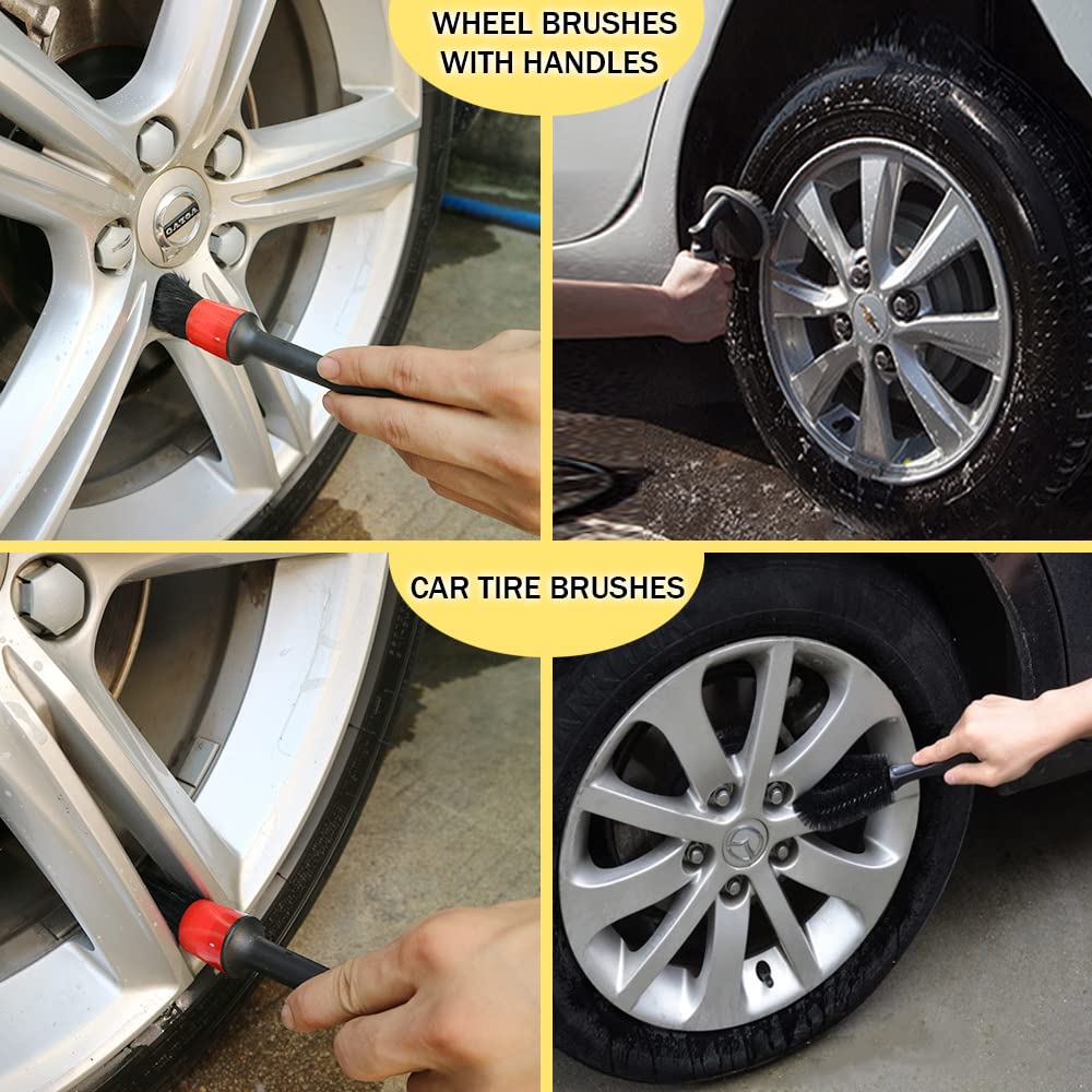 Premium Car Wash Kit with Long Handle Brush & Microfiber Towels - Complete Car Cleaning Tools Set for Exterior & Interior Detailing - Ideal for Home Car Washing, Auto Detailing & Vehicle Maintenance