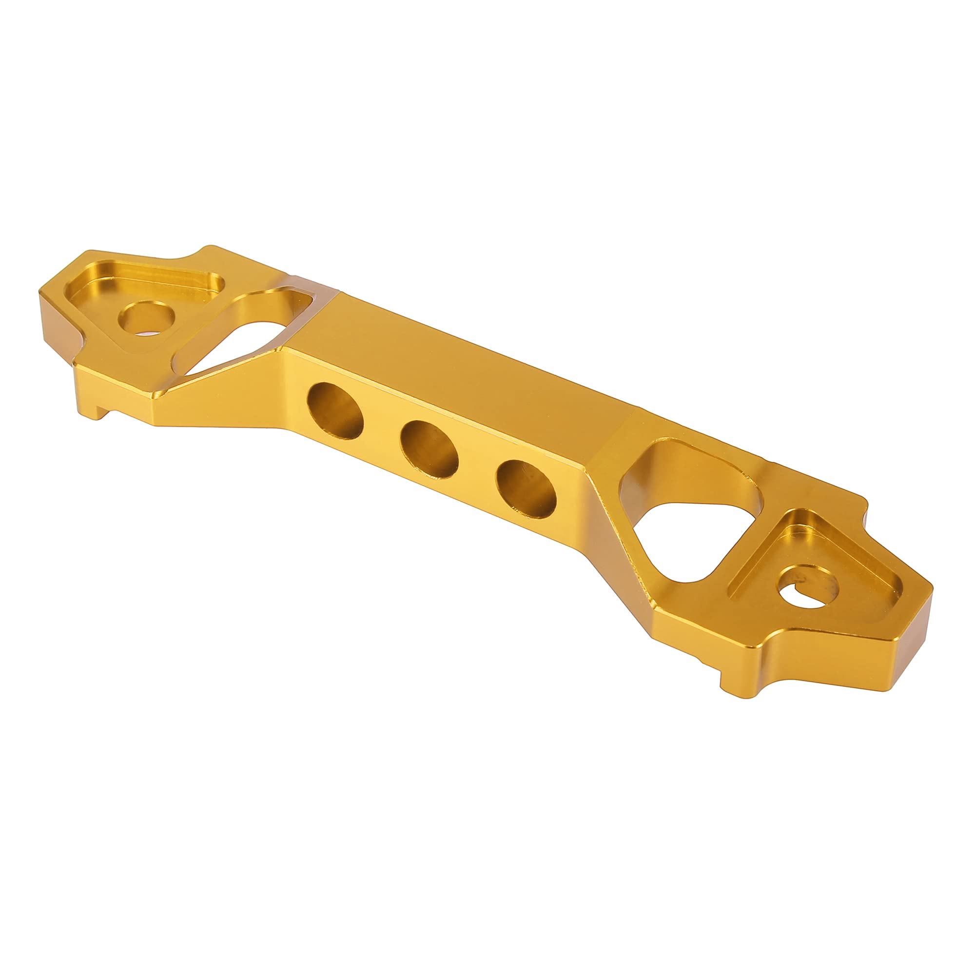 X AUTOHAUX Gold Tone Aluminum Alloy Car Battery Hold Down Clamp Kit - Universal Battery Fixed Bracket for Secure Installation - Perfect for Car, Truck, SUV & RV Battery Maintenance