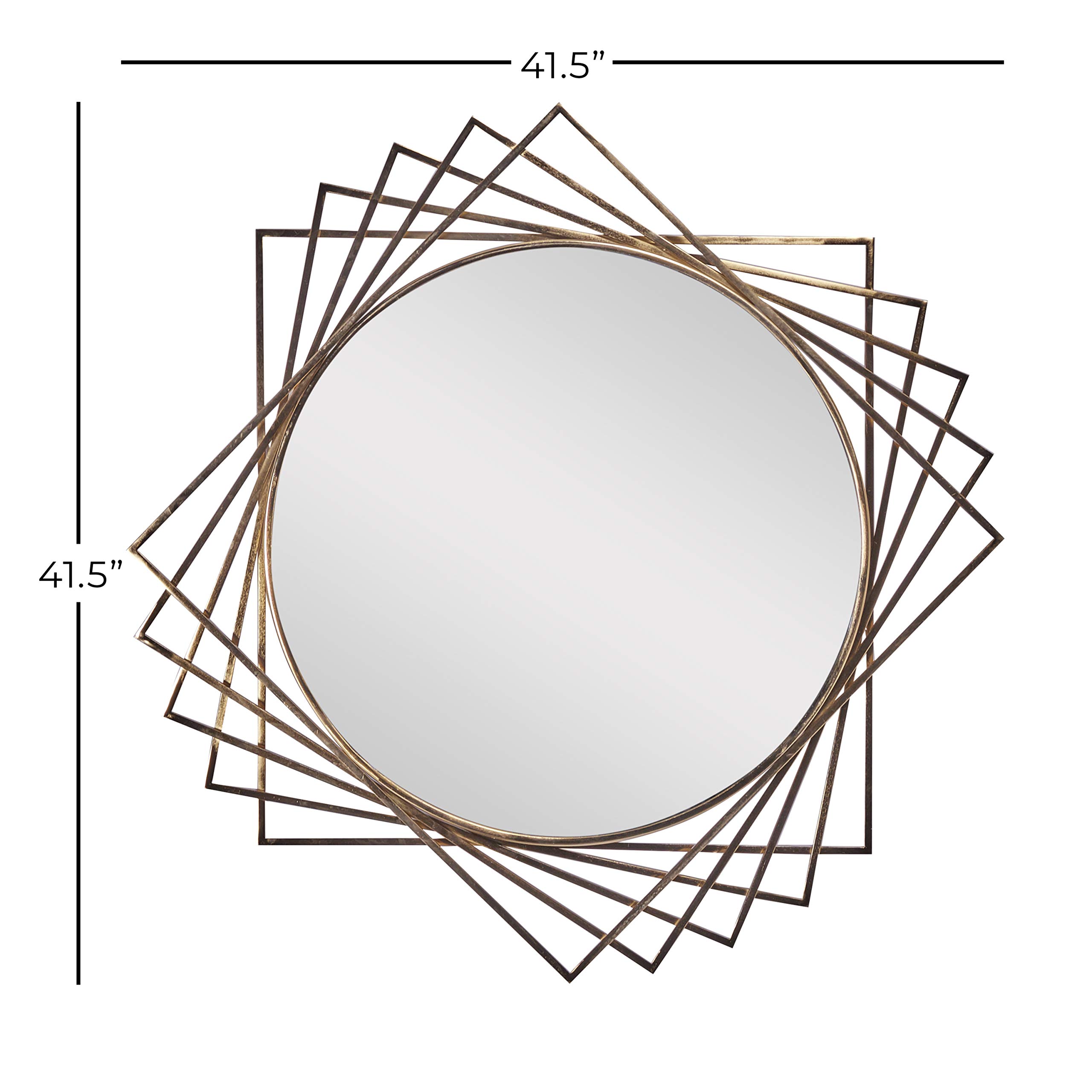 Deco 79 Modern Black Metal Geometric Wall Mirror - 42