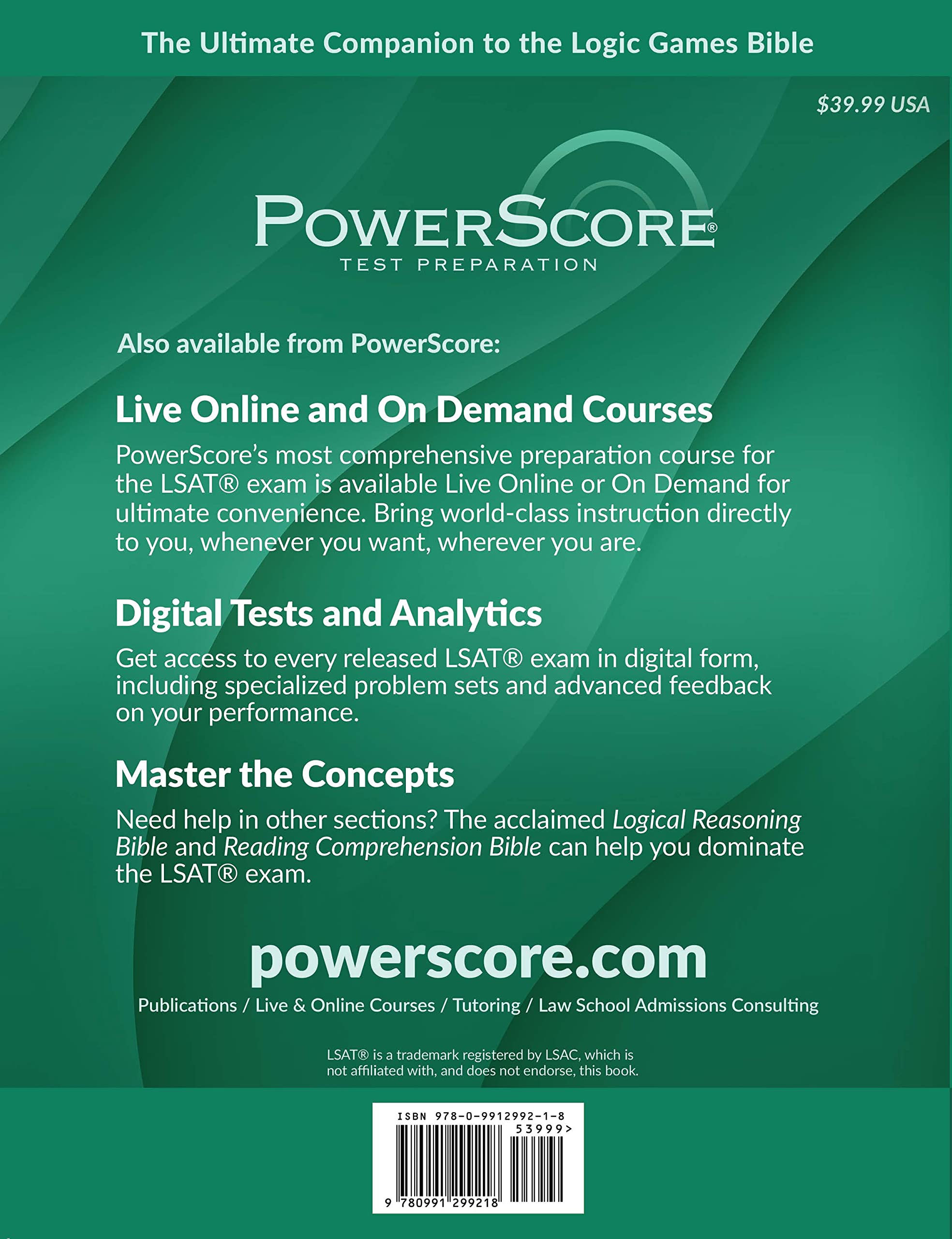 PowerScore LSAT Logic Games Bible Workbook - Ultimate Prep Guide for LSAT Logic Games | Practice Questions & Strategies for Law School Admission Test | Perfect for Self-Study & Test Prep Classes