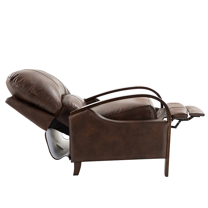 Melissa Genuine Leather Manual Recliner Chair - Handcrafted Full Grain Leather Living Room Recliner with Smooth Manual Mechanism, Perfect for Home Theater, Gaming, and Relaxation