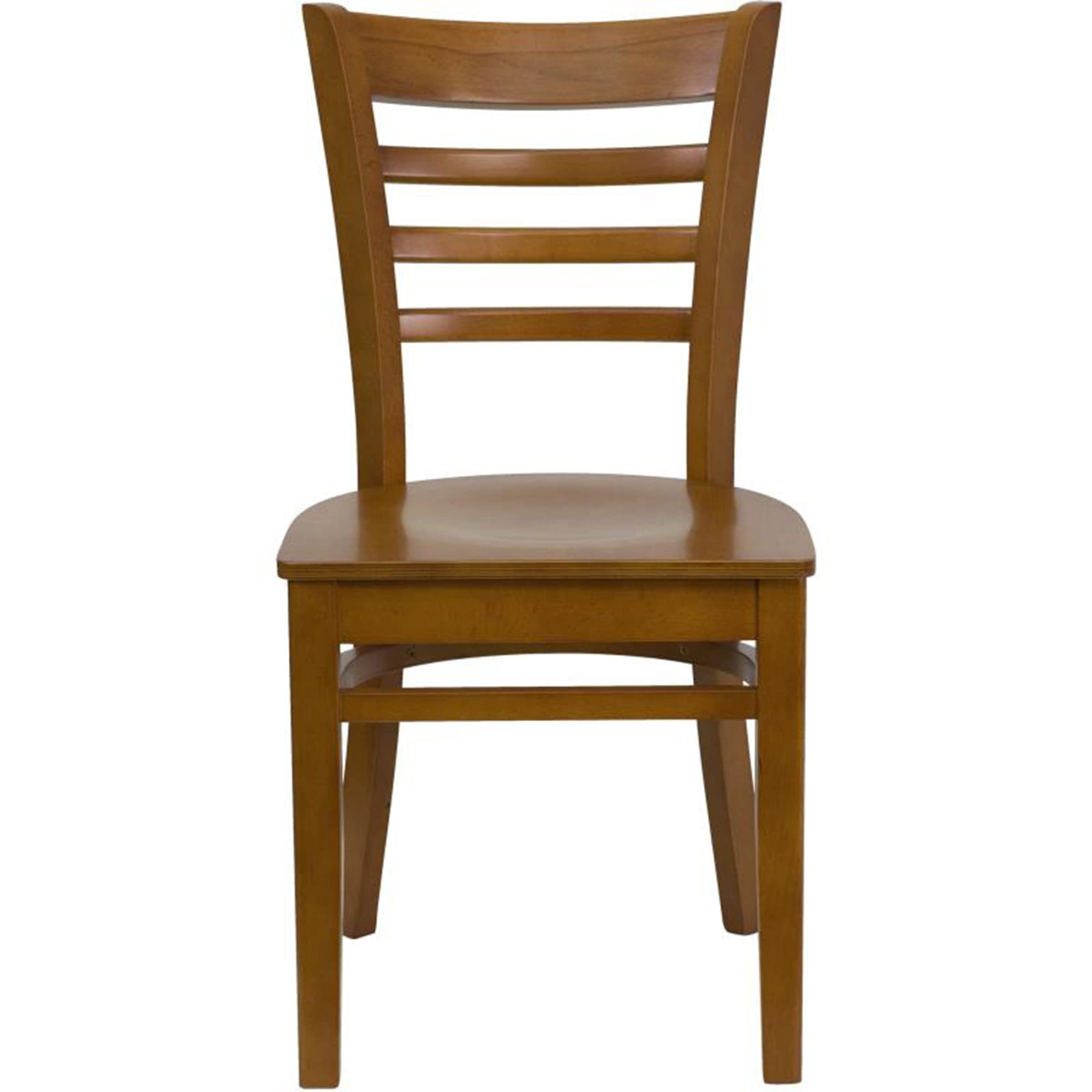 Flash Furniture HERCULES Series Ladder Back Restaurant Chair - Solid Cherry Wood Dining Chair for Kitchen, Cafe & Bistro - Comfortable & Durable Seating Solution