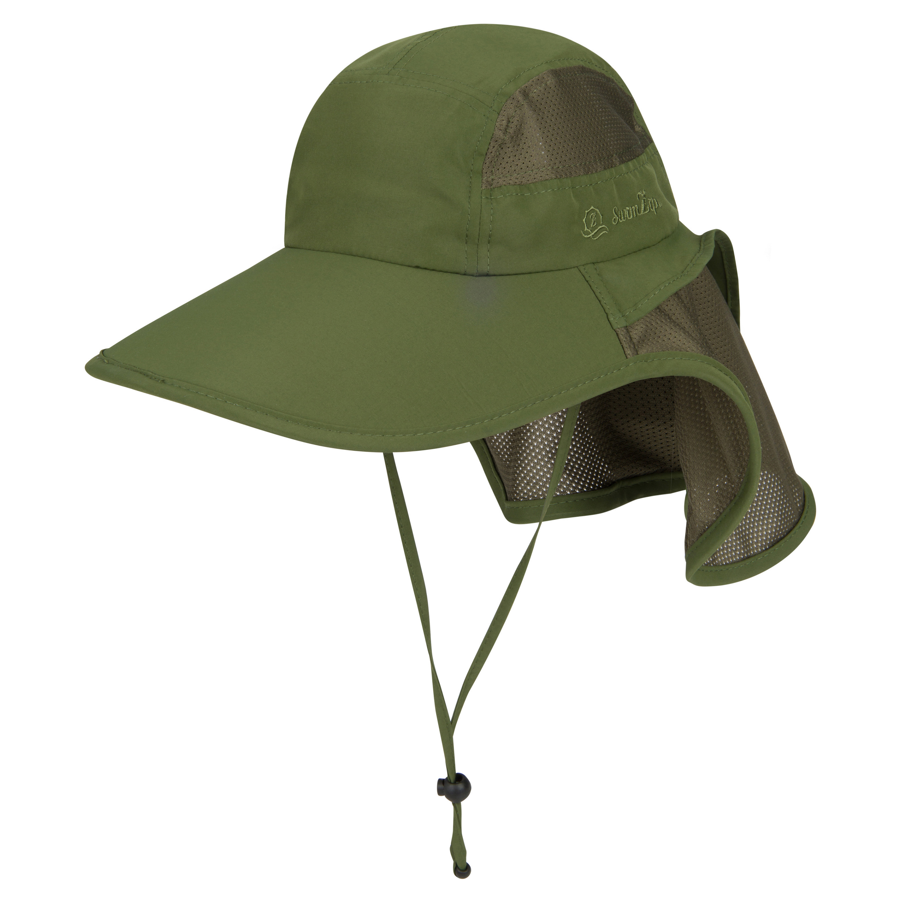 Wide Brim Sun Hat with Neck Flap for Adults - UPF 50+ Sun Protection Outdoor Adventure Hat in Olive Green | Perfect for Hiking, Fishing & Beach Activities