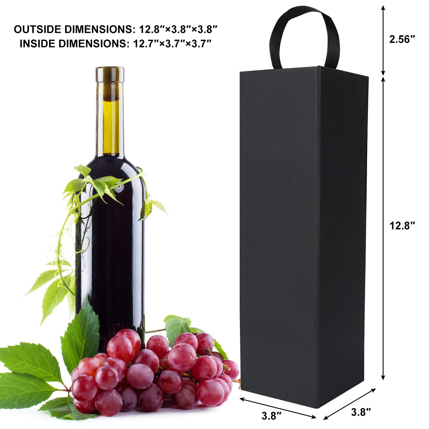 Premium Magnetic Collapsible Wine Gift Box 12.8x3.8x3.8 Inches - Elegant Gold Bottle Packaging for Liquor, Champagne & Holiday Presents - Perfect for Christmas Gifts, Housewarming Parties & Anniversary Celebrations