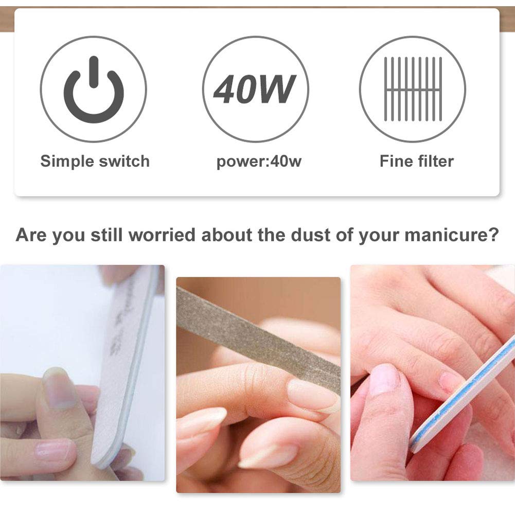 40W Professional Nail Dust Vacuum Cleaner - Valentine's Day Carnival Nail Dryer & Dust Collector for Nail Art Salon, Home Manicure & Pedicure | Perfect for Nail Technicians, DIY Enthusiasts & Beauty Professionals
