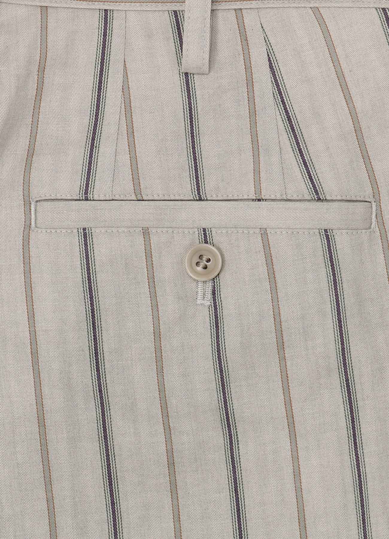 Stylish Cotton Stripe Ink Dyed Double Tuck Tapered Pants for Men - Comfortable Slim Fit Casual Trousers for Office, Travel & Everyday Wear