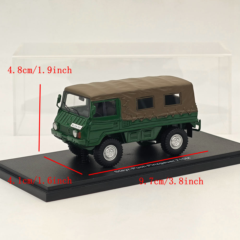 1/43 Scale Steyr Puch Pinzgauer 710M Military Green Resin Model Car - Diecast Vehicle Collection for Display & Hobby Enthusiasts (Perfect for Military Vehicle Collectors, Scale Model Displays & Gift Giving)