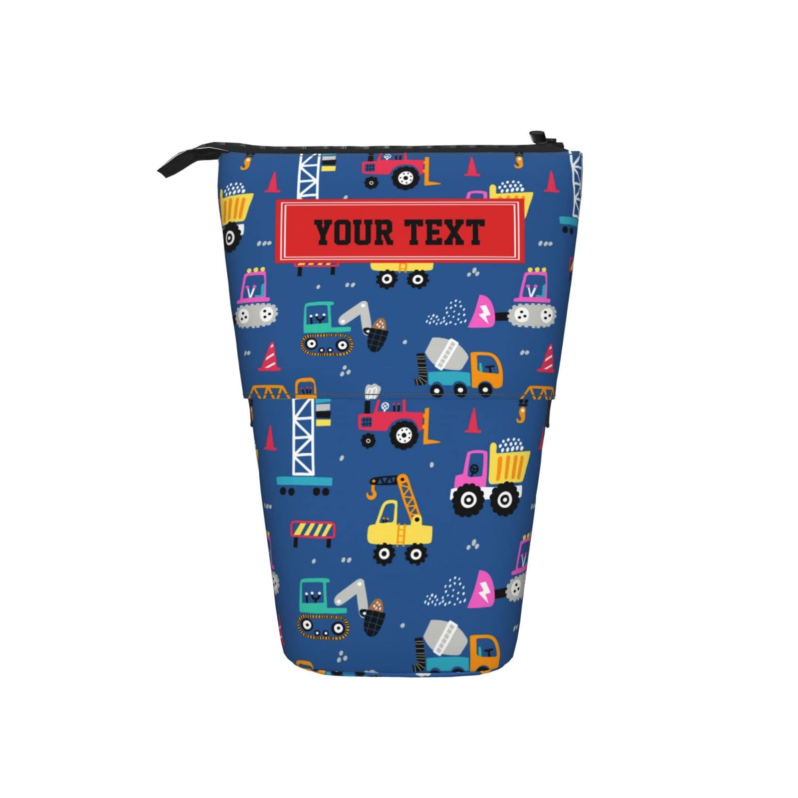 Custom Cartoon Car Pen Pencil Case - Personalized Name/Text - Telescopic Holder Stationery Organizer - Big Capacity Pencil Pouch Box - Perfect for School, Office & Travel Supplies Storage