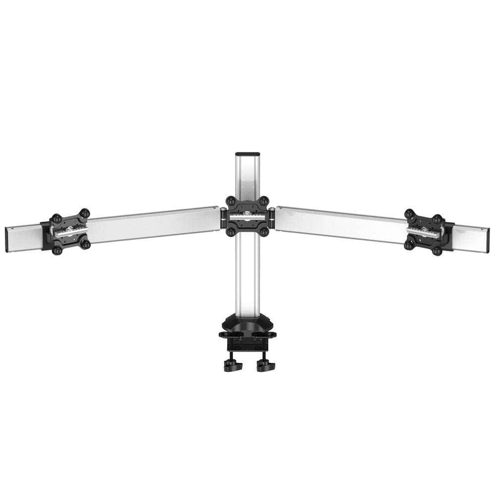Triple Monitor Stand for Apple Displays - Low Profile Desk Mount with Adjustable Arms | Perfect for Home Office, Gaming Setup & Multi-Tasking Workspaces