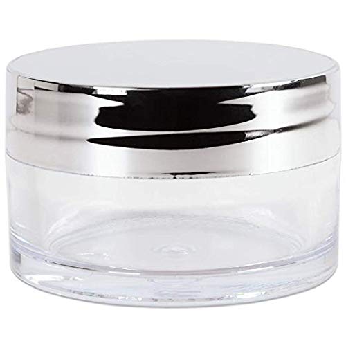 Beauticom 20g/20ml Clear Acrylic Round Jars with Lids - Perfect for Lip Balm, Cream, Makeup, Cosmetics, Samples & Ointments (936 Jars/Case, Metallic Silver) | Ideal for DIY Beauty Products, Travel Containers & Small Batch Packaging