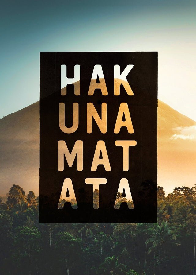 Hakuna Matata Sunset Wall Art Print - 30x40cm Matte Framed Poster for Living Room, Bedroom & Office Decor - Inspirational Home Decor Gift