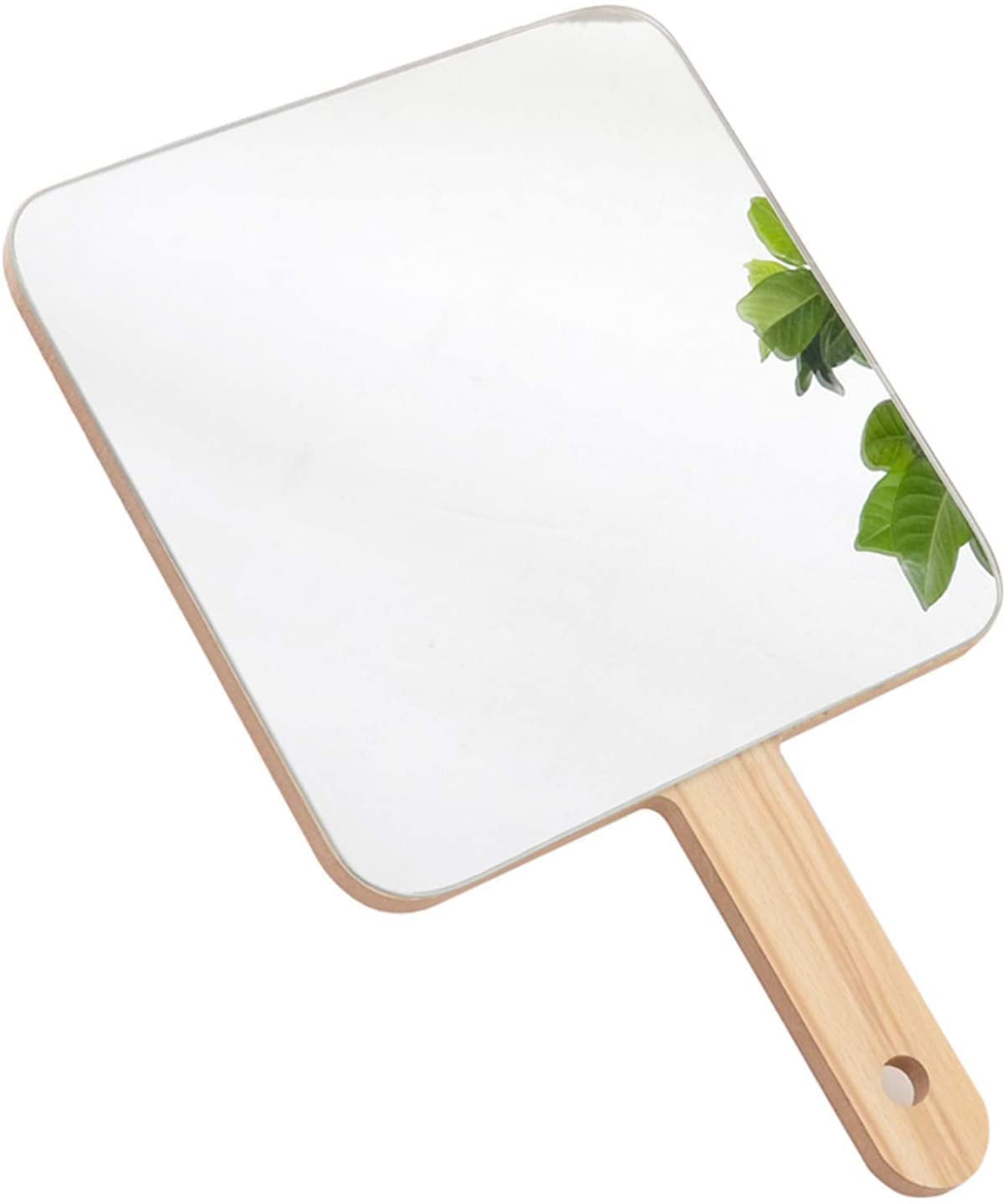 Portable Wooden Travel Mirror - Square Flat Hand Mirror for Professional Hairdressing & Makeup Salon | Compact & Lightweight for Home, Travel & Vanity Use | Perfect for On-the-Go Beauty Touch-Ups, Gifts & Hotel Essentials | Ideal for Makeup Artists, Travelers & Home Decor