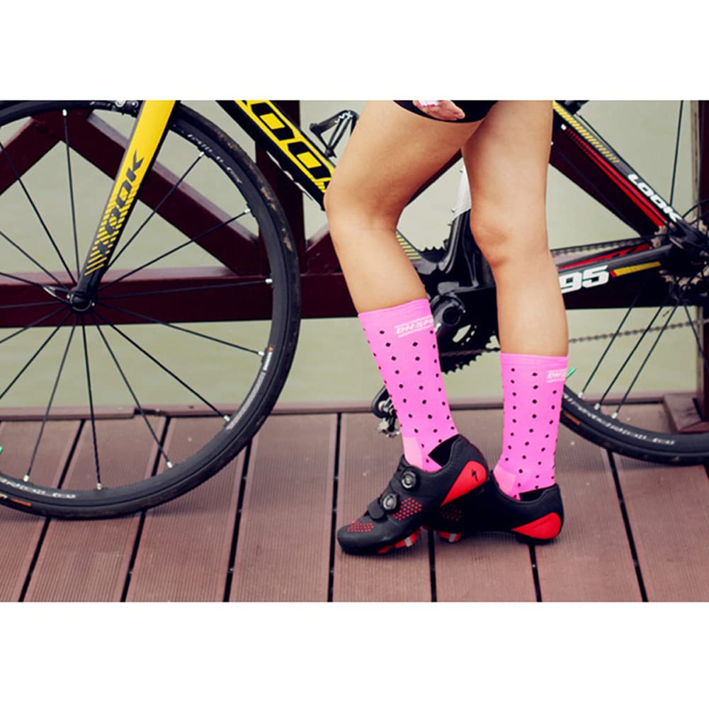 Cycling Socks for Men & Women - Breathable Bike Riding Socks for XC, MTB, BMX - Athletic Ankle Socks in Black, Pink, Green, Blue, Grey - Perfect for Road Cycling & Mountain Biking