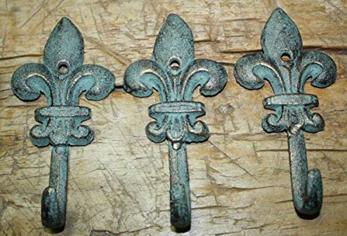 36 Pack Antique Cast Iron Fleur De Lis Hooks - Rustic Wall Mounted Coat Rack, Hat Hooks & Towel Hangers for Home Decor - Perfect for Entryway, Bathroom & Farmhouse Style Spaces