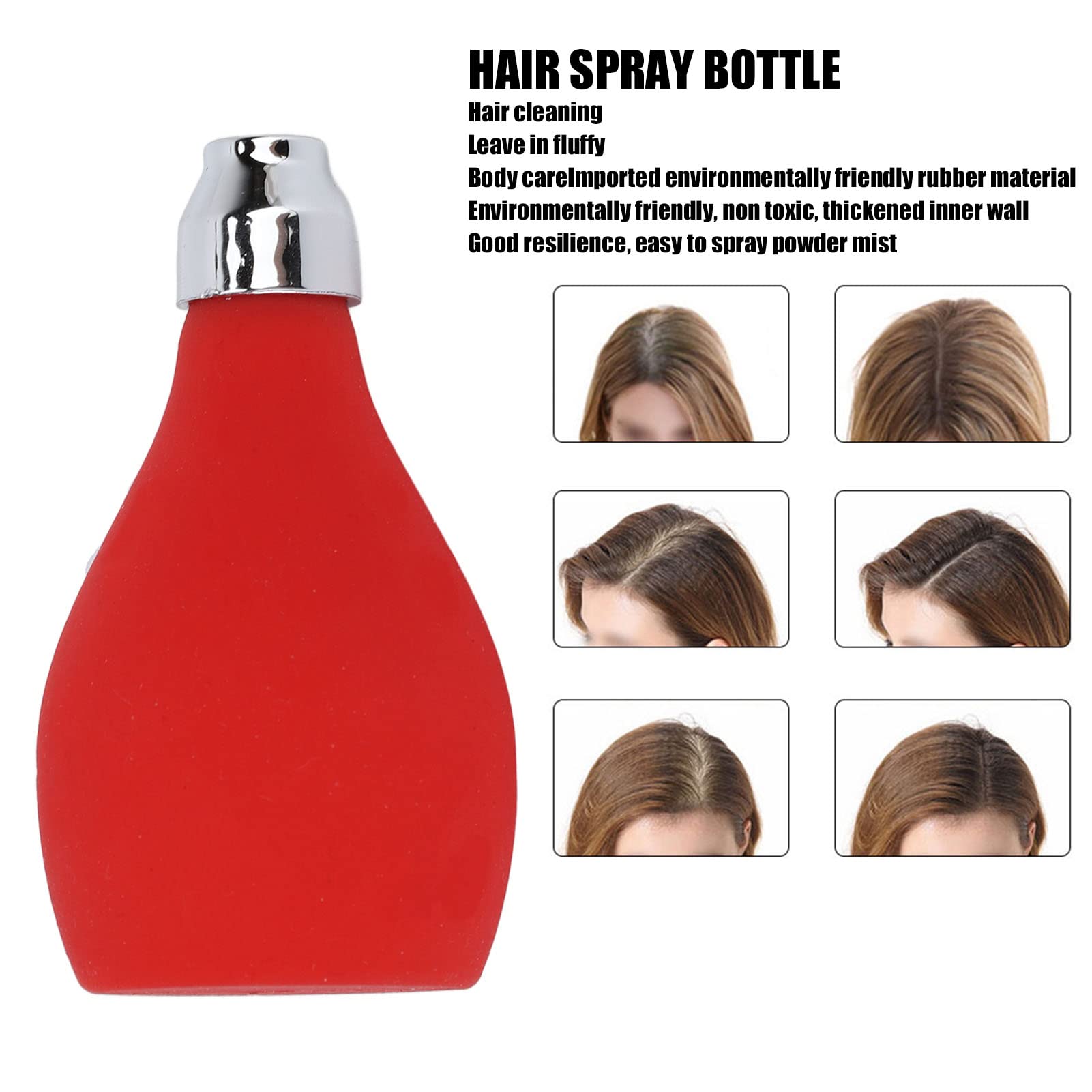 Fyearfly Professional Barber Powder Spray Bottle - Empty Silicone Squeeze Bottle for Talcum, Prickly Heat & Hair Styling Powder - Perfect for Home Hair Salon & Barber Shops (Red) - Ideal for Hairstyling, Baby Care & Summer Heat Rash Prevention